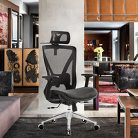 Chaise de bureau moderne avec appuie-tête réglable et dossier en maille, accoudoirs réglables, ensemble table et chaise de bureau, mobilier de bureau