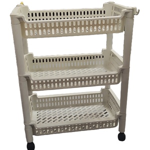 Multifunction Sundry Storage Rack Plastic 3/4Layers Bedroom Storage Rack with Pulley Injection Other Home Storage & Organization