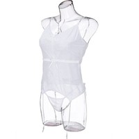 Set Lingerie Bra dan Celana Dalam Wanita Seksi dengan Hiasan Pita, Bahan Dobby Tipis Semi Transparan, Kontrol Ringan