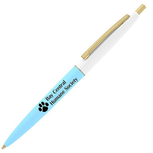 Stylo publicitaire personnalisé avec logo, action à plongeur rétractable, corps en plastique, pointe moyenne, encre noire, impression sérigraphique, vente en gros - Product Image 1
