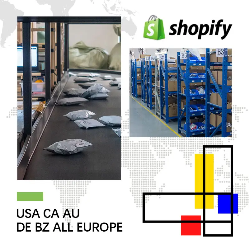 وكيل شحن بنظام الدروب شيبينج مع خدمات الاستيفاء والطلب ، ومخزن أمريكي مجاني للاتحاد الأوروبي للبيع عبر الإنترنت من Shopify
