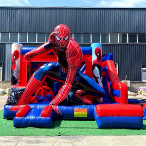 Castello Gonfiabile Commerciale Spiderman con Scivolo per Feste per Bambini - Product Image 1