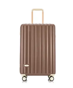 Malle de voyage en or rose pour filles, valise de grande taille à carreaux, entièrement pliable, avec serrure approuvée par Tsa