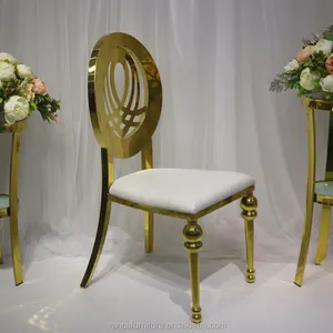 new style luxury round gold back event chair gold stainless steel wedding chair for hotel banquet