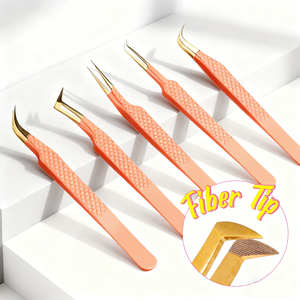 Groothandel Hoge Kwaliteit RVS Wimperpincet Gratis Aangepaste Privélabel Fiber Tip Wimperverlenging Pincetten - Product Image 3