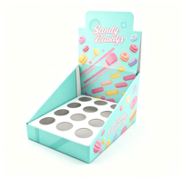 Caja de Exhibición de Cartón Corrugado Personalizada, Fácil de Montar, Bandeja Plegable para Mostrador, para Exhibición de Barras de Chocolate y Snacks Envueltos