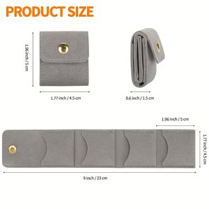 Personalized Fashion Microfiber Lightweight Durable Foldable Jewelry Storage <b>Bag</b> Portable <b>Mini</b> Travel Organizer Snap Button Case - Product Image 6