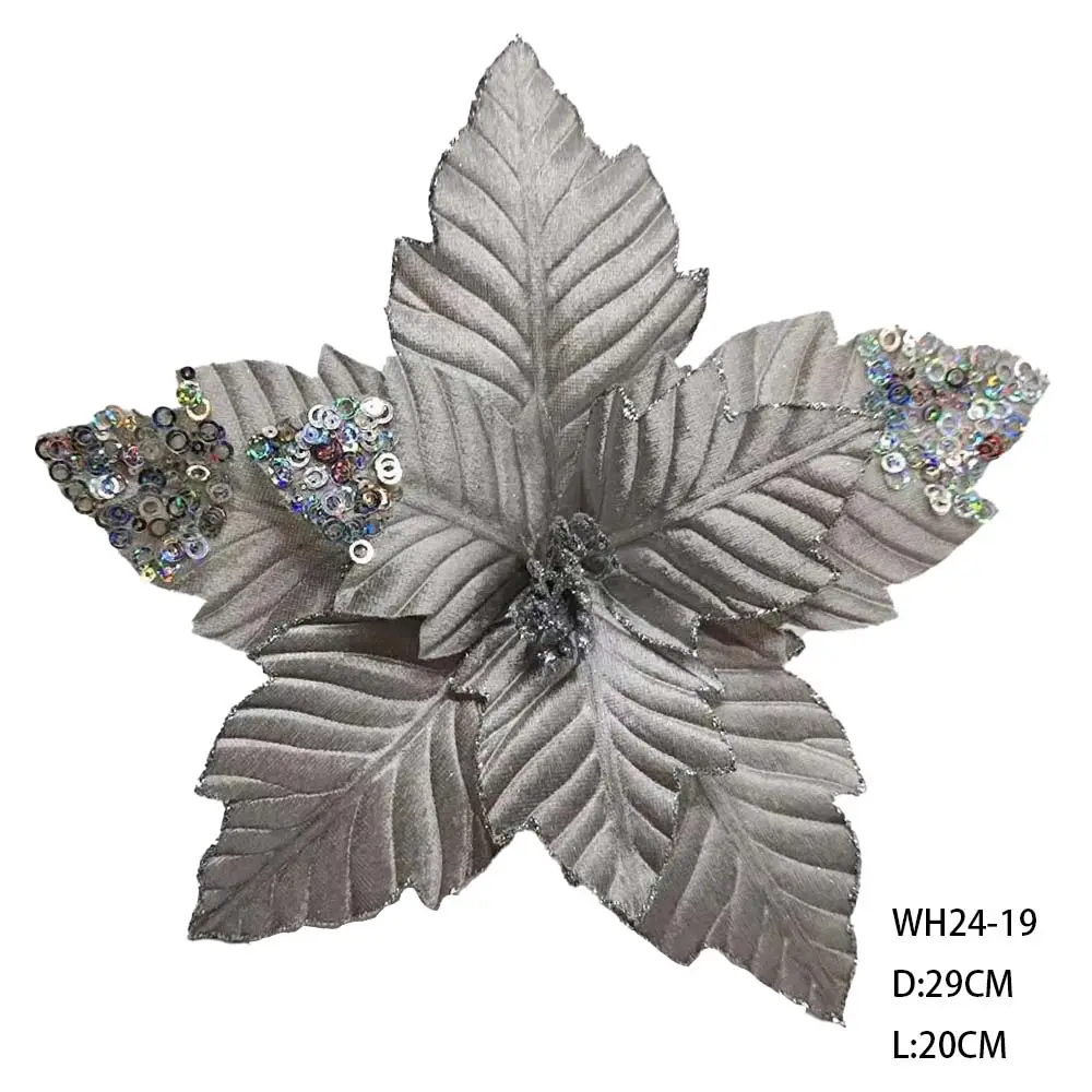 Vendita calda 29cm decorazioni fiori artificiali di natale ornamenti di fiori