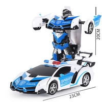 Vente en gros Voiture électrique RC Jouets pour enfants 2 en 1 Modèle réduit de voiture Robot Jouets télécommandés Jouet à déformation pour enfants Cadeau pour enfants