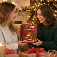Calendrier des Arrivées des Oiseaux 2026 : Coffret Cadeau de Compte à Rebours de Noël avec 24 Petites Ornements d'Oiseaux