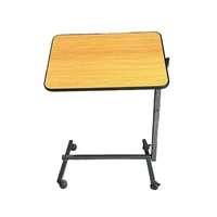 Table de chevet d'hôpital portable Équipement de mobilier en métal en plastique avec fonction surélévation/abaissement pour une utilisation avec des lits d'hôpital