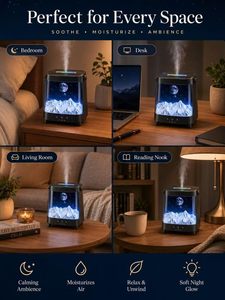 Galaxy Aroma <b>Diffuser</b> Flame Effect Humidifier with Colorful LED Light USB Essential <b>Oil</b> <b>Diffuser</b> - Product Image 5
