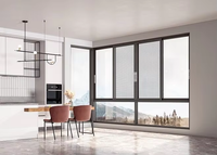 Fenêtres coulissantes de villa à persiennes horizontales modernes, moustiquaire en acier inoxydable, cadre en alliage d'aluminium, isolation thermique