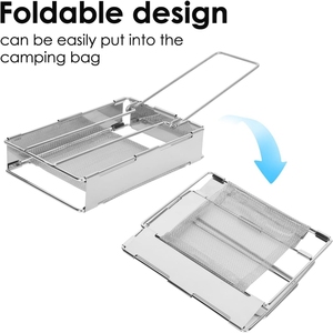 <span class=keywords><strong>Grille</strong></span>-<span class=keywords><strong>pain</strong></span> de camping pliable en acier inoxydable avec longue poignée, conception ergonomique pour une utilisation facile, compatible lave-vaisselle et sans danger pour les aliments - Product Image 6
