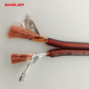 2-adriges weinrotes OFC-Kupfer-Lautsprecher kabel Audio 14/16/17/22 AWG Flaches, abgeschirmtes PVC-Mantel-Flach lautsprecher kabel 2,0/1,3/1,0mm - Product Image 2