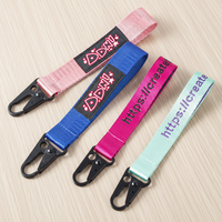 Porte-clés personnalisé en tissu polyester avec logo, broderie de vol, étiquette de clé brodée, bracelet brodé pour voiture et moto
