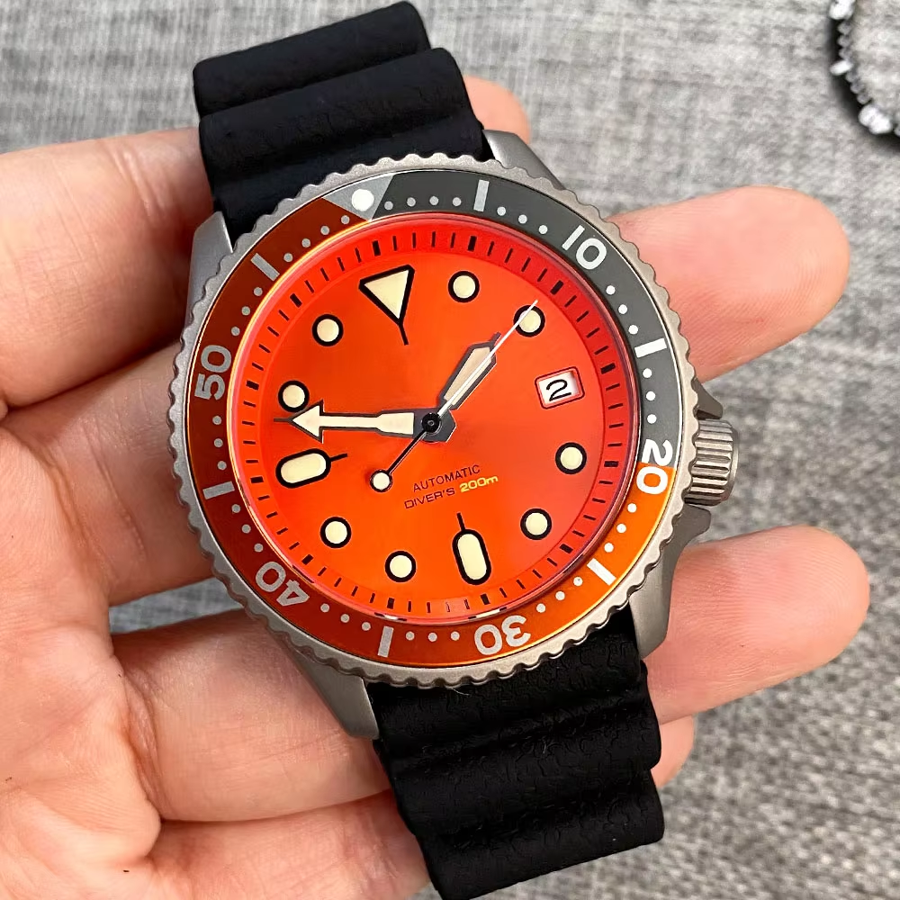 nologo orange dial+orange grey insert