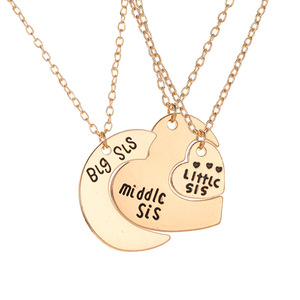 Ensemble de 3 colliers meilleurs amis collier mère et fille collier en forme de cœur vente en gros de bijoux pour femmes en alliage de zinc <span class=keywords><strong>à</strong></span> la mode - Product Image 1