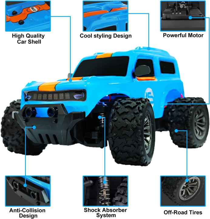 RGT 1/10スケール オフロードRCカー 青