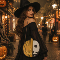 Sac à dos/bandoulière personnalisable Halloween Citrouille Effrayante avec motif Alligator, doublure en lin, fermeture éclair, lumineux dans le noir