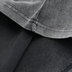 Camicie nere acide oversize in cotone 100% da 350 g con Design in bianco con motivo solido - Product Image 6