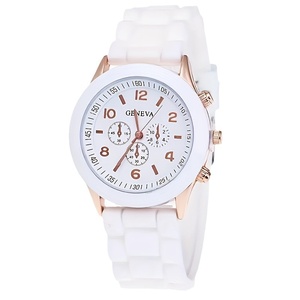 Phụ nữ cao cấp thạch anh đồng hồ mới thương mại nước ngoài Hàn Quốc phong cách đơn giản cổ điển Silicone dây đeo kính quay số cửa sổ bộ thời trang - Product Image 5