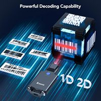 Eyoyo-Lecteur de Code QR sans fil Bluetooth pour téléphone portable, lecteur de code à barres, avec clip arrière 2D, compatible iPad, tablette, iPhone, Android, 3000mAh