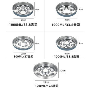 Mangkuk pemberi makan anjing Anti Slip, 3 cangkir kapasitas besar Stainless Steel mangkuk air Cepat kelas makanan hewan peliharaan - Product Image 2