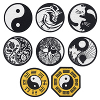 Écussons brodés traditionnels chinois Yin Yang Tai Chi à thermocoller pour chapeaux, sacs et uniformes d'arts martiaux