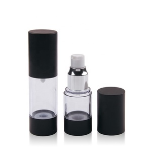 Bouteille de pompe sans air cosmétique vide de 30ml bouteille de lotion sans air noire, garrafa Com <span class=keywords><strong>Bomba</strong></span> Sem Ar, bouteille de pompe sans air 100 ml noir - Product Image 1