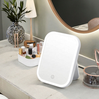 MEJ miroir Portable à Rotation de 90 degrés avec lumières Led salle de bain avec étui de voyage Smart Touch
