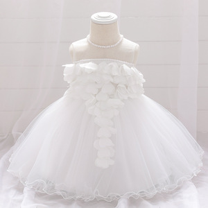 Per bambine gonna a sbuffo in pizzo per bambine abito da principessa ricamato per bambini bianco rosa per i più piccoli abiti da festa per ragazze - Product Image 6