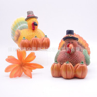 Ornement de citrouille en résine pour Thanksgiving, décoration de pot de fleurs de bureau