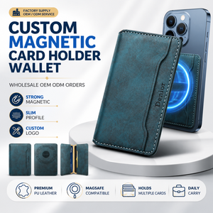 Porta Pasaportes de Cuero PU con Bloqueo RFID, Funda de Viaje con Bolsillo para Boletos, Logotipo Personalizado, Cierre Magnético, Grosor Personalizable - Product Image 1