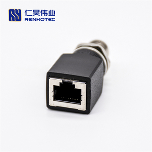 Adaptateur M8 M12 90 degrés 4 broches 5 8 broches 8P 8 broches A-code Dcode X-codierung X Codage codé vers RJ45 TJ45 T Y mâle femelle - Product Image 2