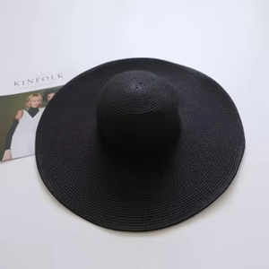 Chapeau de paille à large bord tendance et stylé, personnalisé, pour femme, idéal pour les vacances d'été à la plage, en papier, grand chapeau de soleil souple - Product Image 3