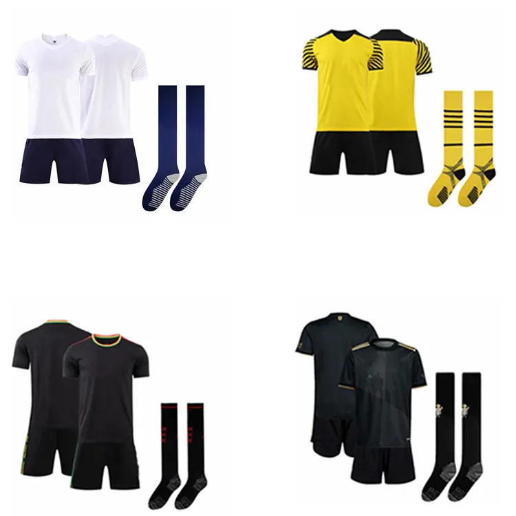 Factory Wholesale 2021-22 Hot Club Football Shirt New Club Soccer Jersey Thai quality Football Wear Sets With Club Soccer Socks
