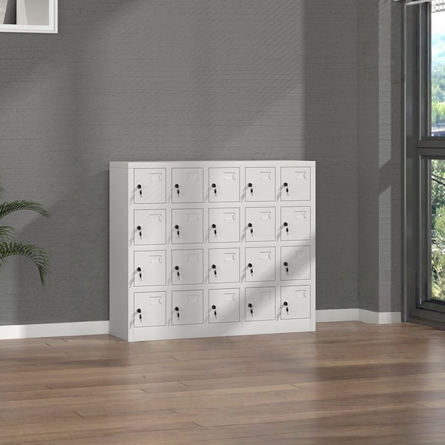 Mobile Phone Charging Cabinet 20 Door High Quality Metallic Locker with Modern Charging System Assembled Key Lock