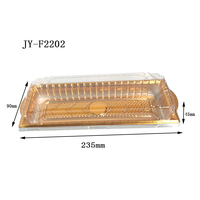 JY-F2202 Assiette et bol rectangulaires jetables en plastique doré pour sushis, idéaux pour les plateaux de service à emporter