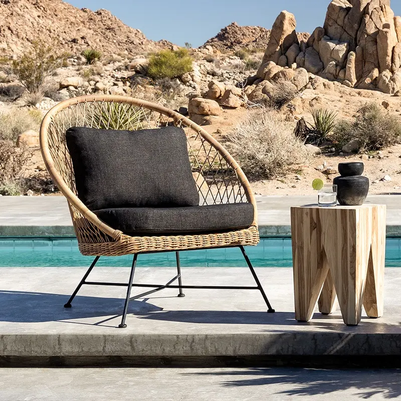 Wicker chair hot-selling outdoor popular plastic Pe rattan woven waterproof modern balcony single three-piece suit