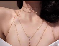 Personnalisé nouvelle mode corps chaîne collier bijoux Bikini Sexy 2024 luxe fête cristal gland strass sein corps chaîne femmes