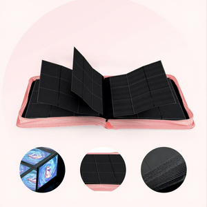 T178 <b>Leather</b> Waterproof Double-Sided Card <b>Binder</b> with Over 200 Capacity for /TCG Game & Sport Cards Pink - Product Image 6