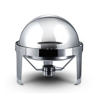 Plats de service ronds en acier inoxydable pour buffet de mariage et traiteur, chauffe-plats à alcool pour buffet