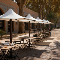 Structure de membrane extensible personnalisée pour abri de stationnement, auvent pare-soleil extérieur pour plage, jardin, terrasse, restaurant