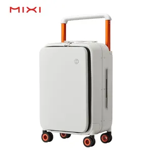 Mixi luxury designed aluminum TSA lock mute wheels wide trolley business travel rolling spinner suitcase set luggage supplier