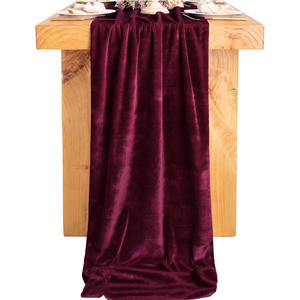 Mantel largo de estilo europeo para <span class=keywords><strong>Amazon</strong></span> Borgoña, camino de mesa tejido de terciopelo para boda, fiesta de Navidad, Conferencia de Hotel - Product Image 6