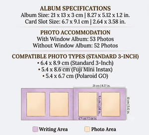 Album <span class=keywords><strong>photo</strong></span> Instax Mini personnalisé en lin rigide avec fenêtre frontale <span class=keywords><strong>d</strong></span>écoupée et dos doré, compatible avec les photos instantanées Fuji Instax Mini - Product Image 4