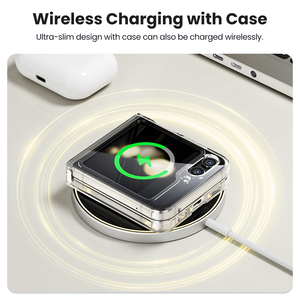 Чехол Toocki Ultra Slim из ТПУ с внешней защитой экрана из высококачественного алюминиевого стекла, поддержка беспроводной зарядки для Samsung Z Flip5, для повседневного использования - Product Image 6