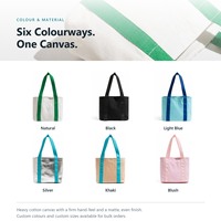 Sac fourre-tout réutilisable en toile de coton recyclé avec fermeture éclair, longues poignées, écologique, idéal pour les cadeaux