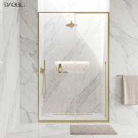 Cabines de douche de luxe modernes et écologiques avec verre trempé de 10 mm, cabine de douche pivotante, taille personnalisée, ouverture à battant droit